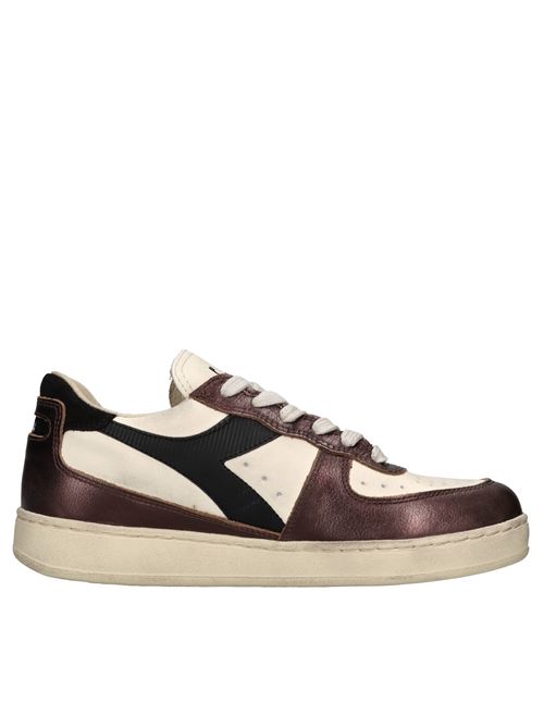 Sneakers in pelle DIADORA HERITAGE | MI BASKET LOW METALLIC DIRTYBEIGE-PRUGNA-NERO